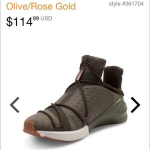 Olive Green puma sneakers size 6